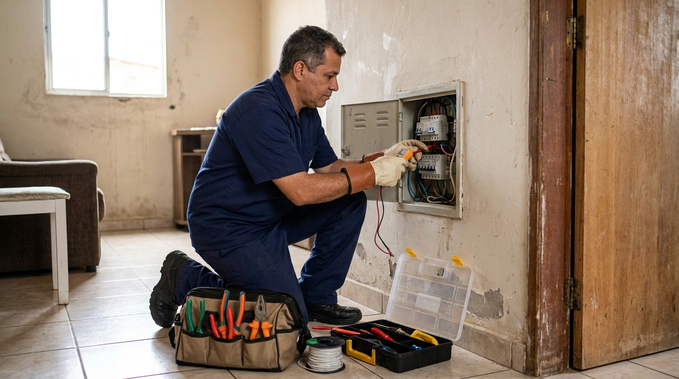 Eletricista e suas ferramentas em Sorocaba‑SP